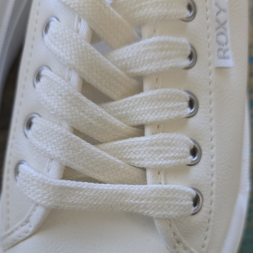 Roxy Classic White Lace-Up Sneakers - Picture 4 of 10